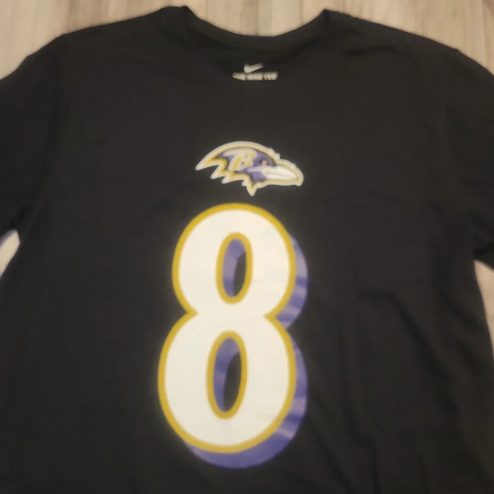 NFL Baltimore Ravens Jackson #8 T-Shirt Men's Large Black Nike Dri-Fit  NEW